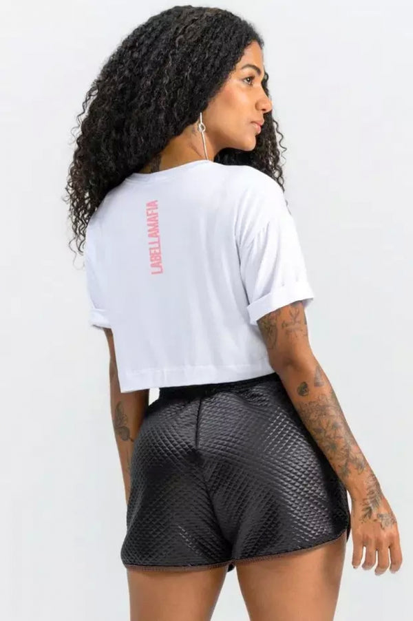 Cropped Labella Vibrations White Mesh Labellamafia