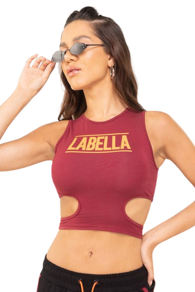 Cropped Top Fuel Bordeaux Labellamafia